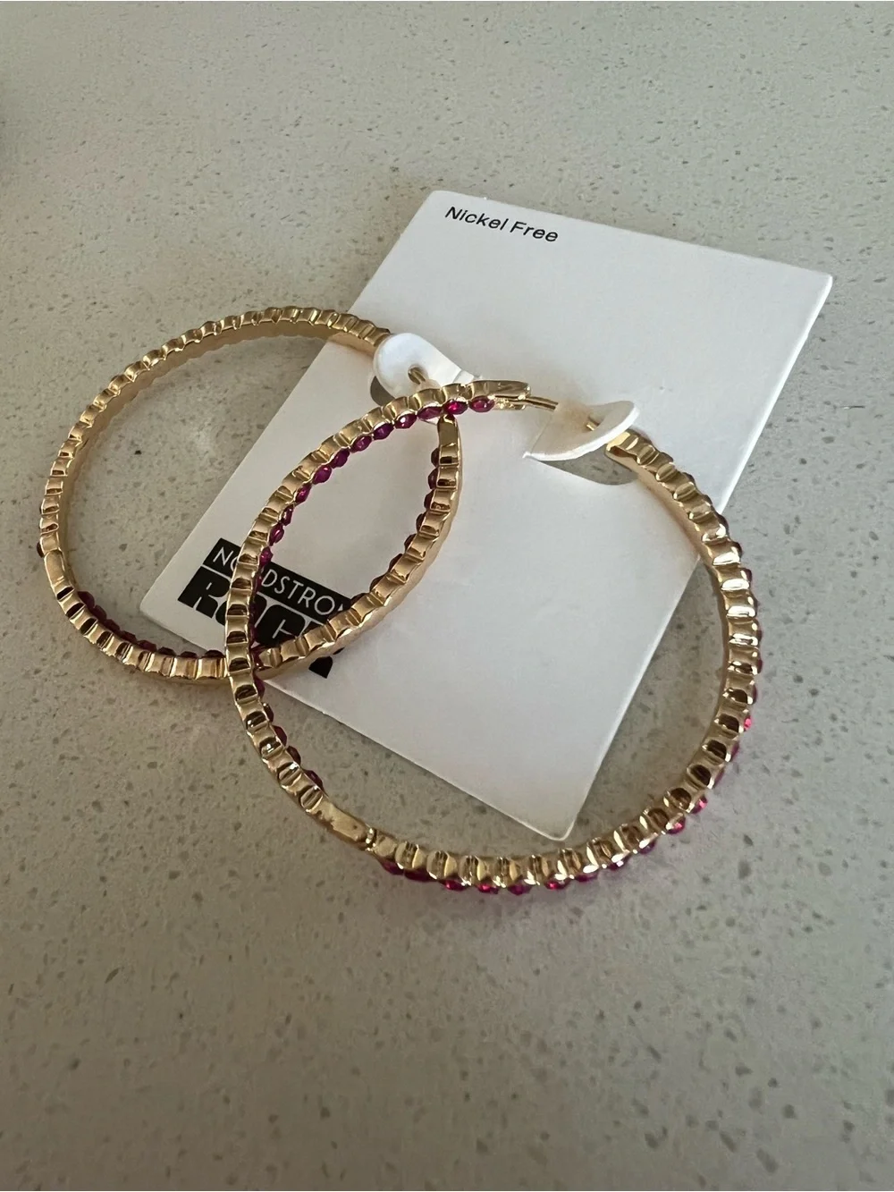 Nordstrom Gold Faceted Hoop Earrings